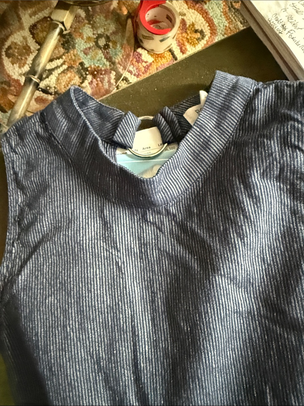 Blue Striped Sleeveless Top BCGB